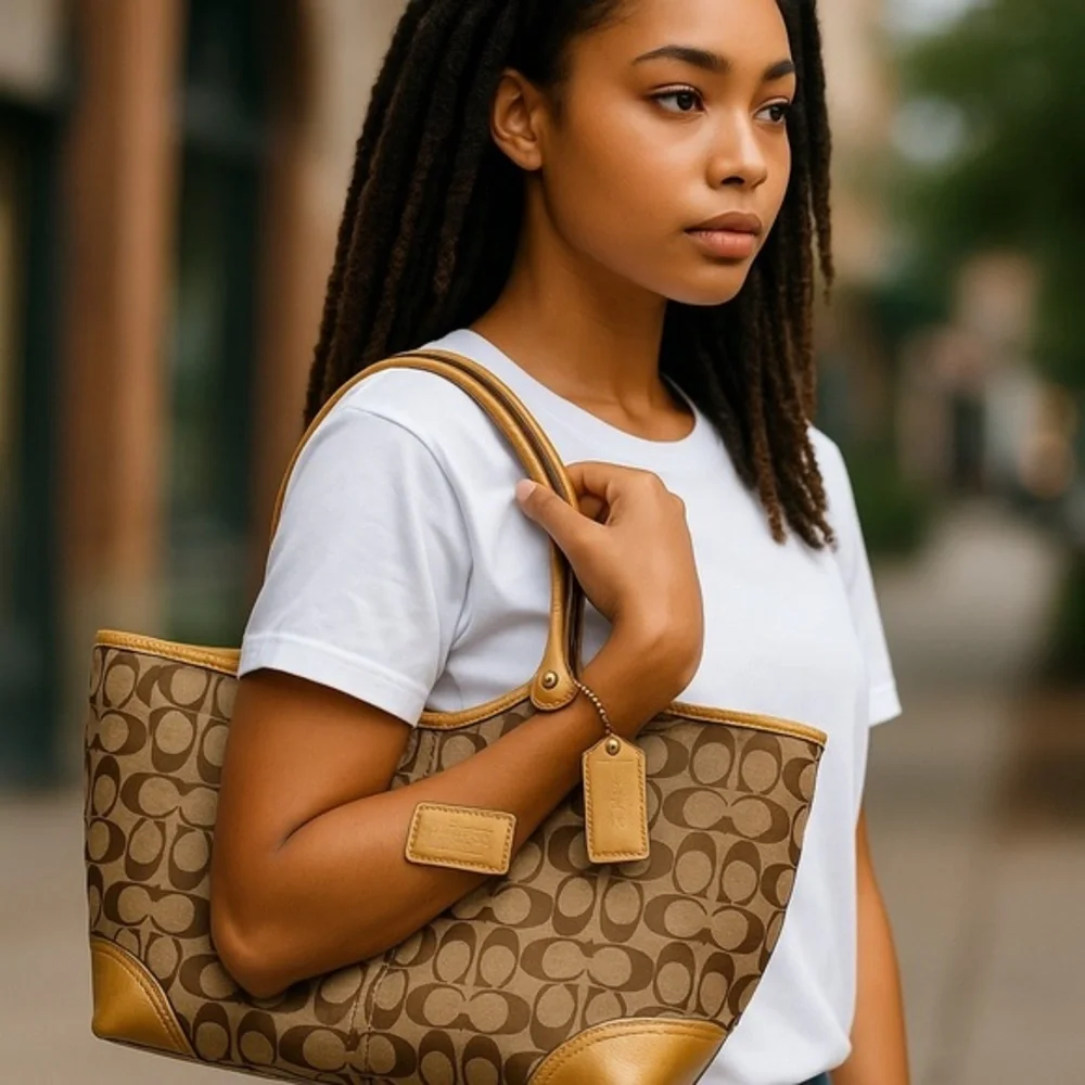 Coach Soho Signature Gold Trim Tote 12564 – Vintage Classic ✨